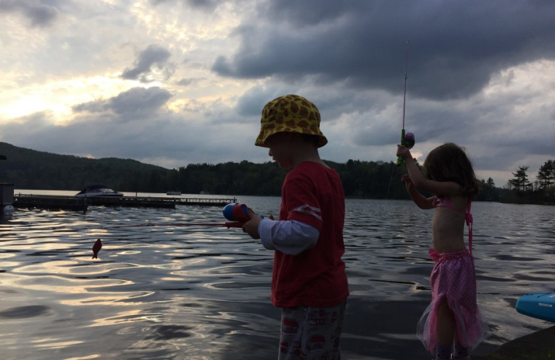 Fishing at Gauthier's Saranac Lake Inn.