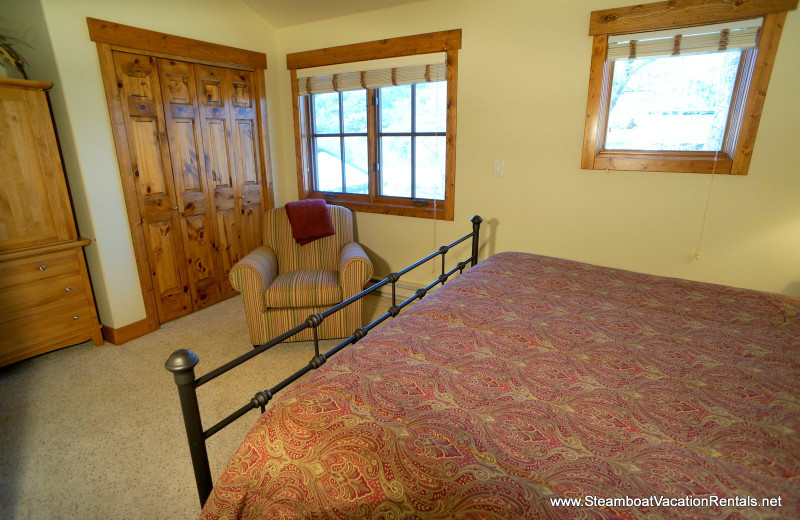 Rental bedroom at Steamboat Vacation Rentals.