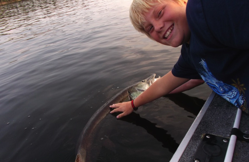 Fishing at Rough Rock Lodge.