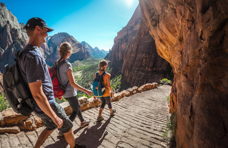 Hiking at Zion National Park near Green Valley Spa 