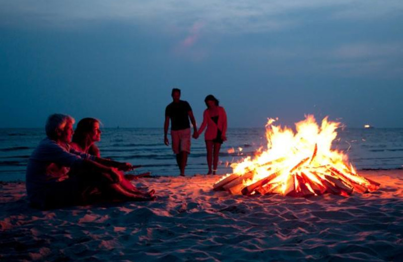 Beach fire at Driftwood Shores Resort and Conference Center.