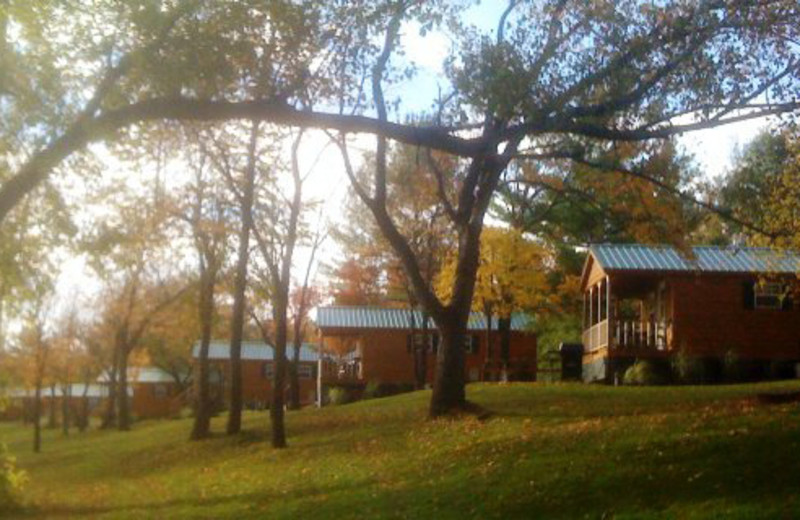 Cabin exterior at Darien Lake Resort.