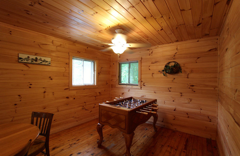 Cottage Foosball at Nantahala Village.