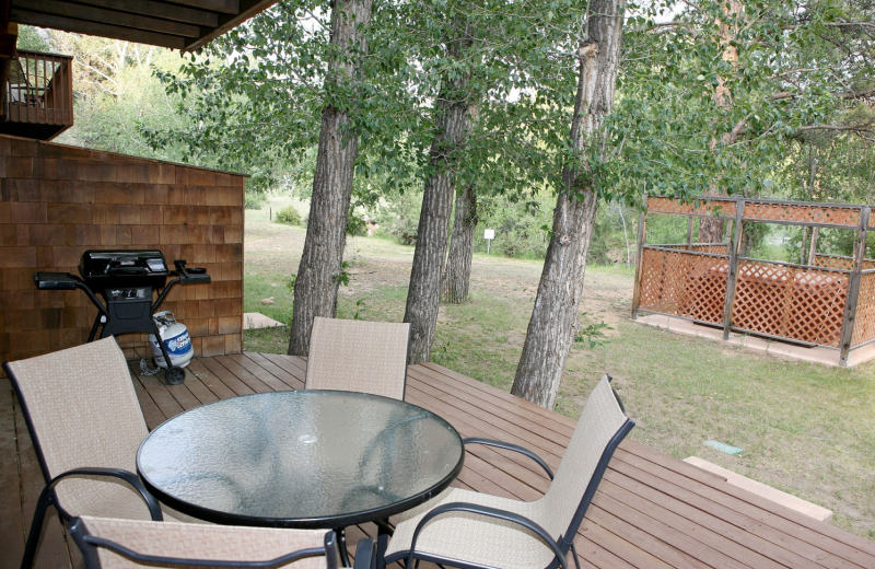 Condo patio at Bear Creek Vacation Condos.