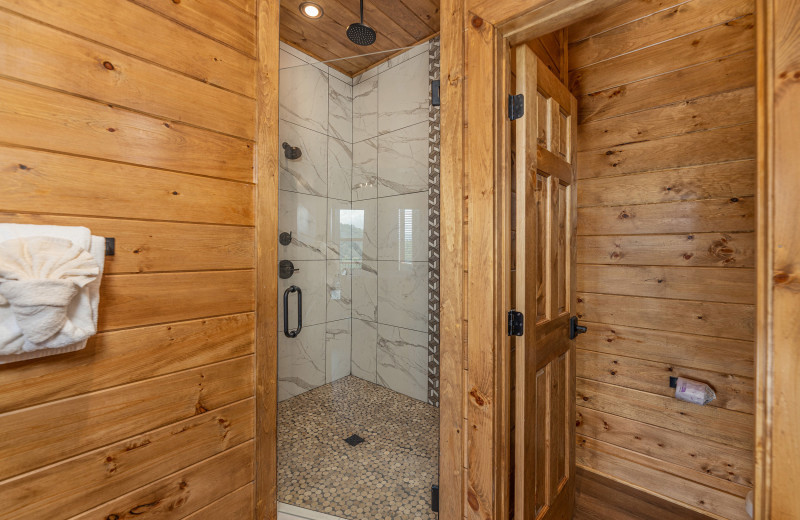 Bathroom at Black Bears & Biscuits Lodge.