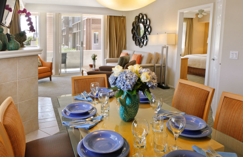 Dining Area of a Two Bedroom Unit at the Carlsbad Seapointe Resort