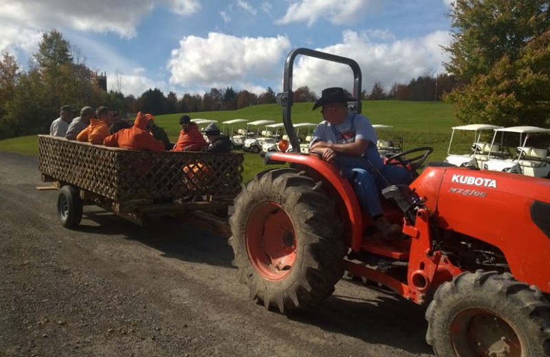 Tractor ride at The Woods At Bear Creek Glamping Resort.