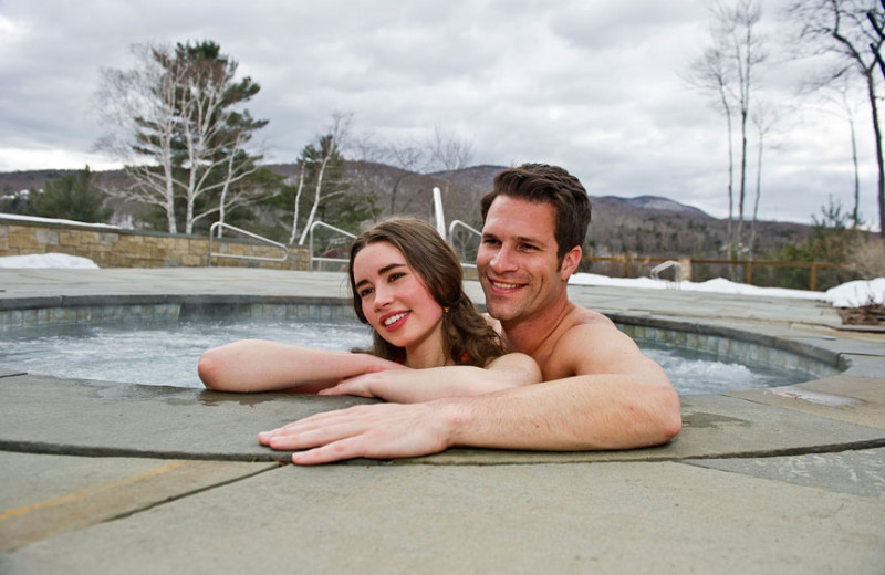 Outdoor hot tub at Topnotch Resort.