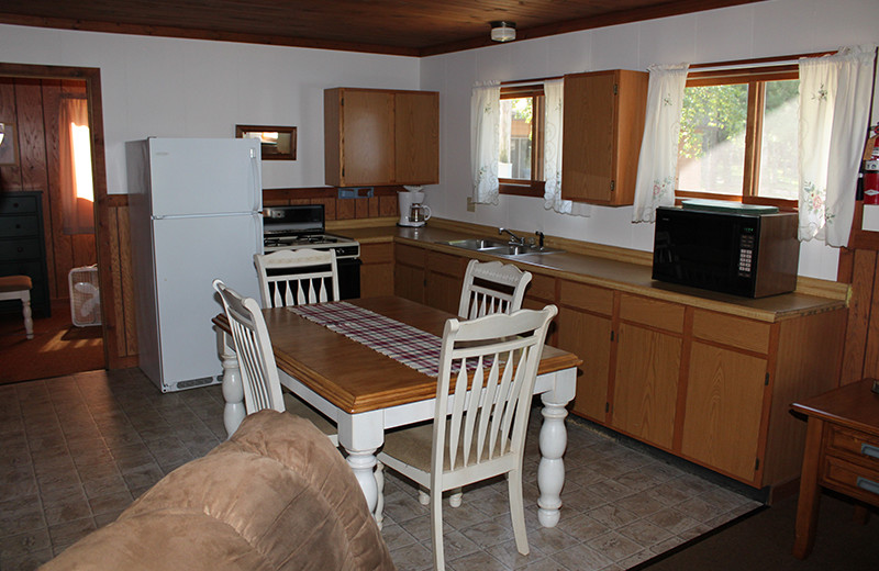 Cabin kitchen at Upper Cullen Resort.