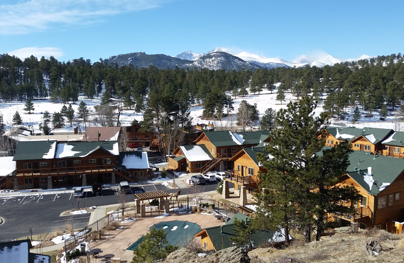 Winter exterior at Fall River Village Resort.