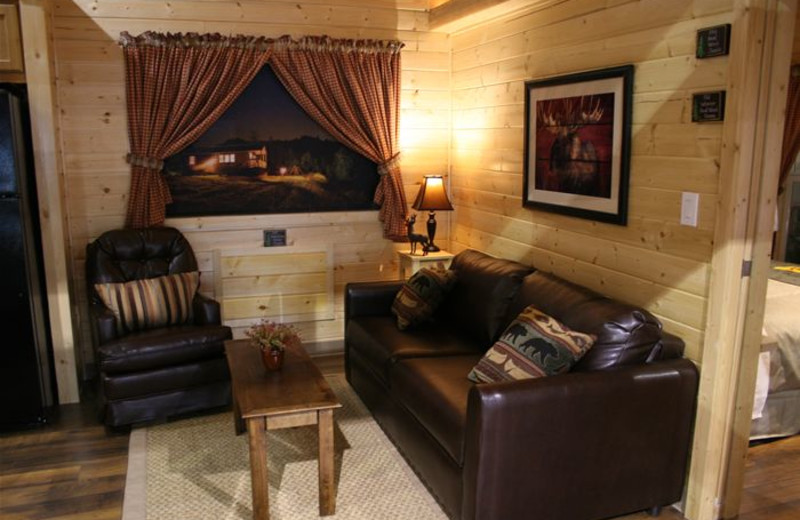 Cabin living room at Indiana Beach Amusement Resort.