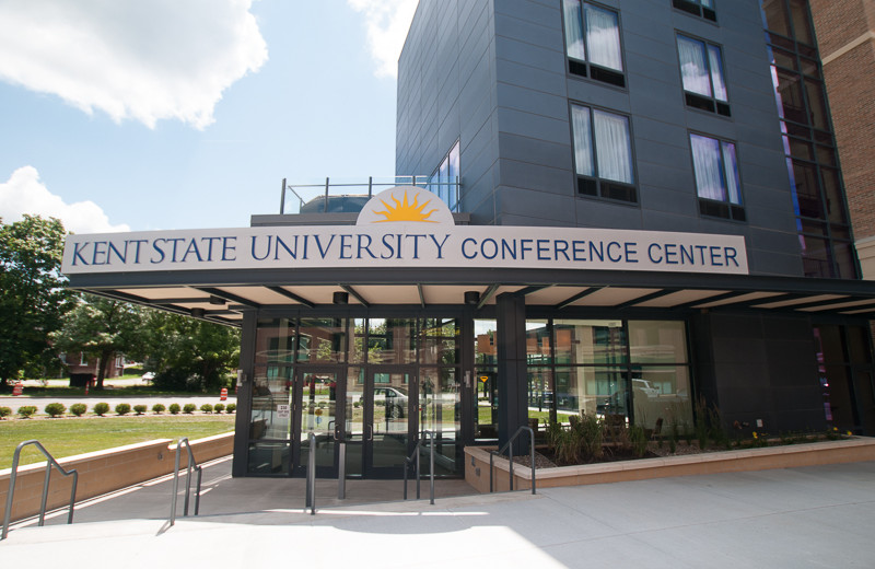 Conference center exterior at Kent State University Hotel.
