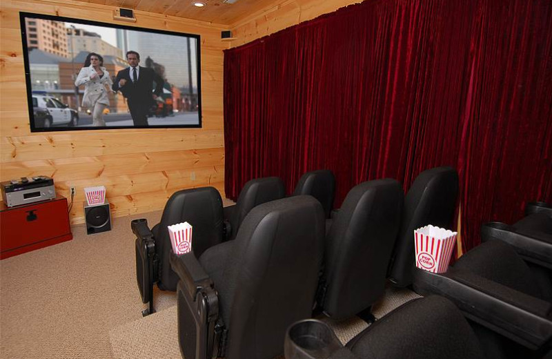 Cabin theater at Timber Tops Luxury Cabin Rentals.