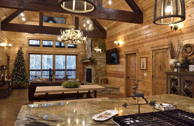 Rental interior at White Glove Luxury Cabins.