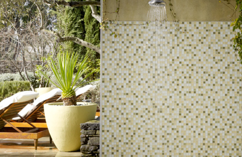 Spa shower at Hotel Healdsburg.