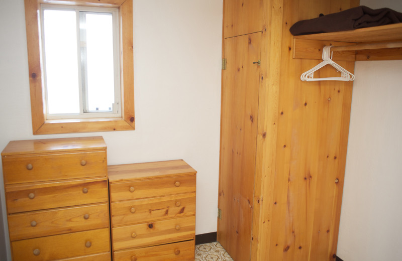 Cabin closet at Triangle X Ranch.