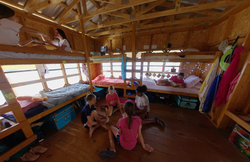 Girls room at Camp Champions on Lake LBJ.