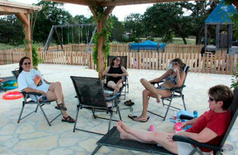 Relaxing under the gazebo at Roddy Tree Ranch.