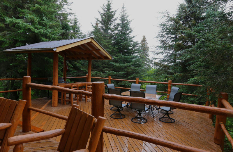 Cabin deck at Bear Paw Adventure.