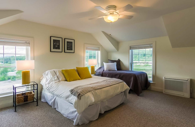 Cottage bedroom at Owl's Nest Resort & Golf Club.