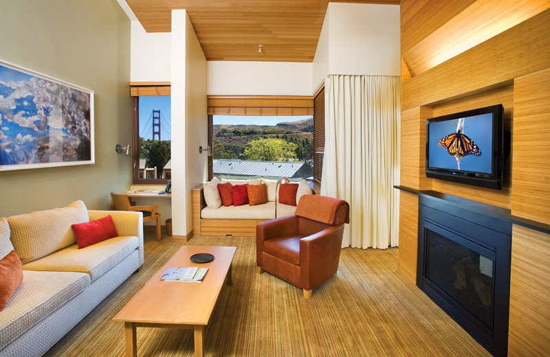 Guest room at Cavallo Point Lodge.