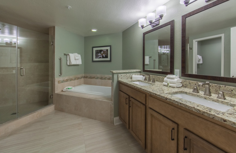 Guest bathroom at Holiday Inn Club Vacations at Orange Lake Resort.