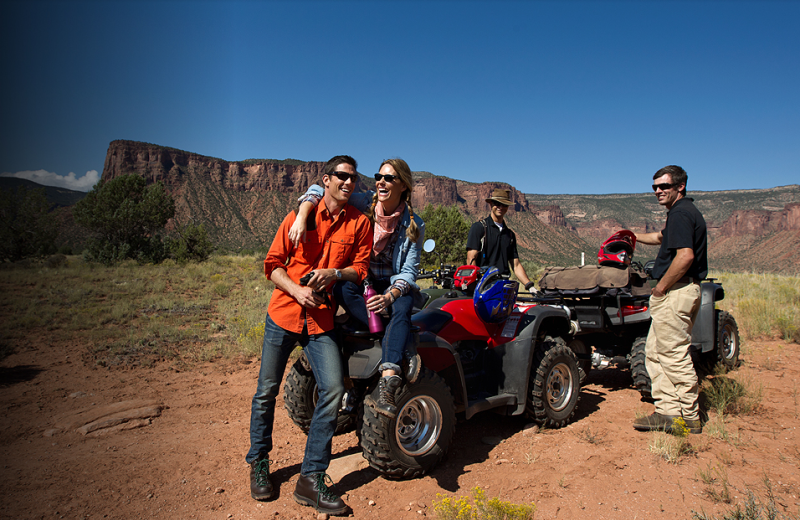 Friends Ridding Atv's at Gateway Canyons Resort 