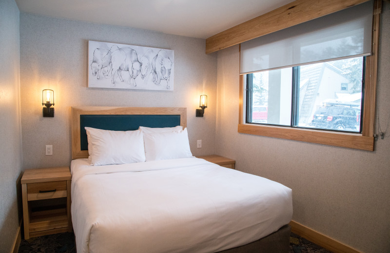 Guest bedroom at Tunnel Mountain Resort