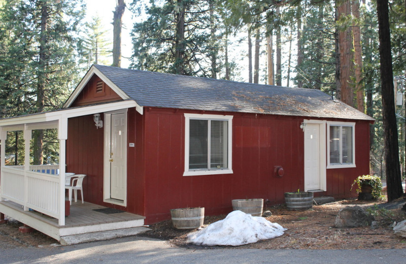 Cabin exterior at Long Barn Lodge.