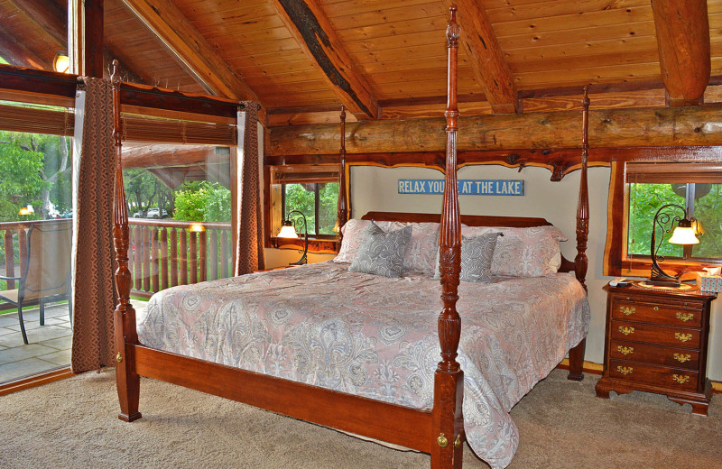 Rental bedroom at Log Country Cove.