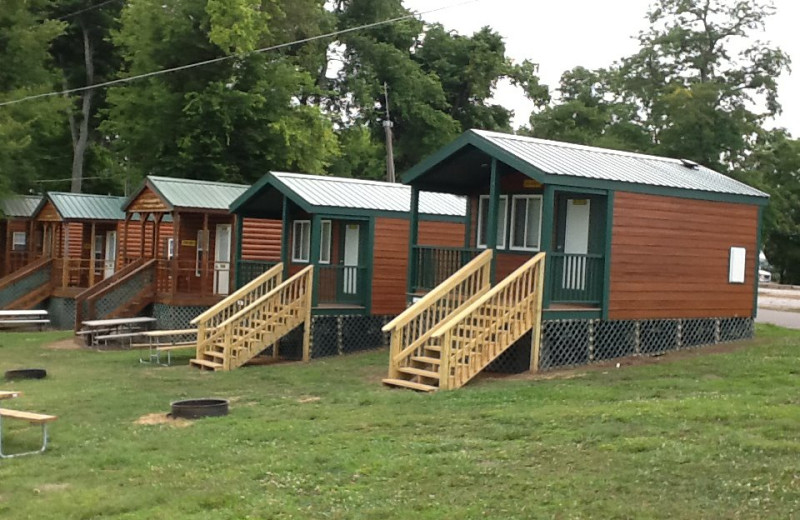 Cabin exterior at Prizer Point Marina & Resort.
