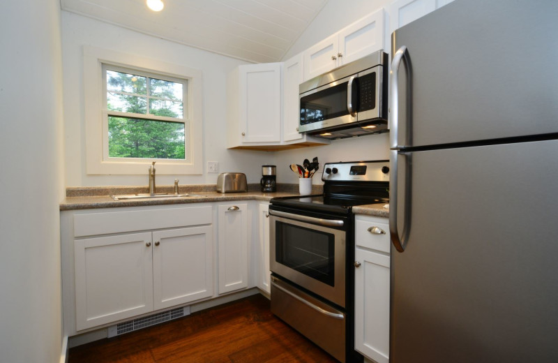 Cabin kitchen at Newagen Seaside Inn.