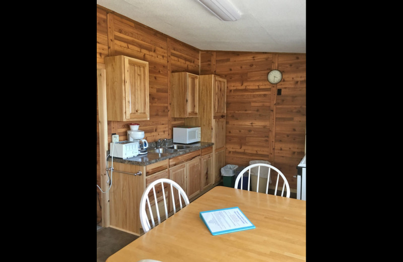 Cabin kitchen at Sullivans Resort & Campground.