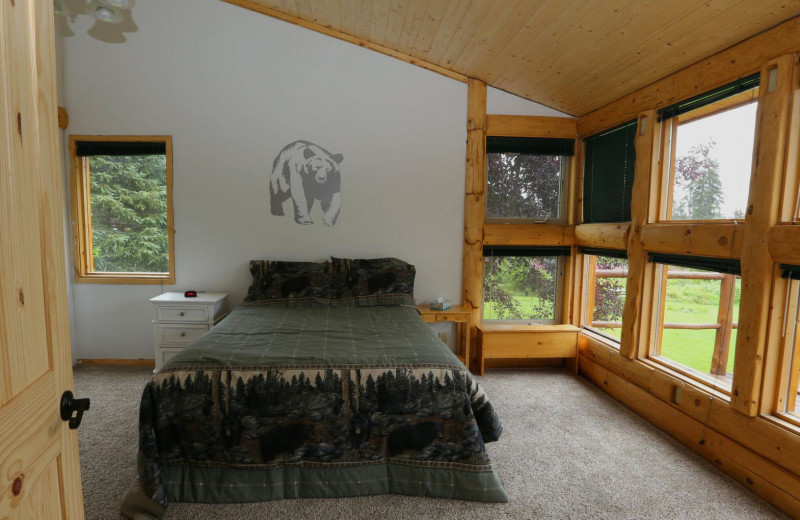 Cabin bedroom at Bear Paw Adventure.