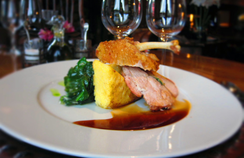 Dining at Wild Sage restaurant at Rusty Parrot Lodge.