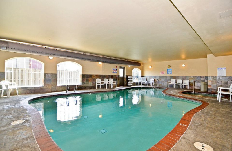 Indoor pool at Rivertide Suites Hotel.