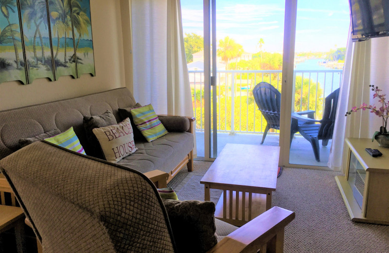 Guest living room at CFS Fitness Vacations.