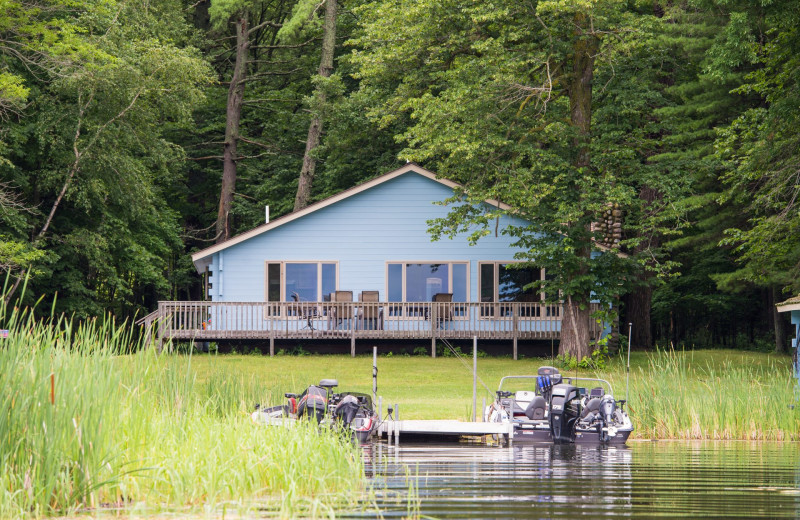 Cabin exterior at Hiawatha Beach Resort.