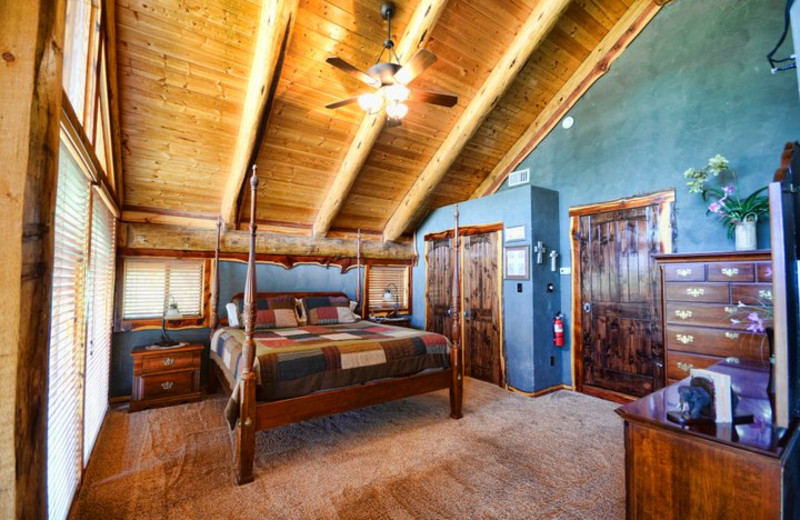 Cabin bedroom at Log Country Cove.