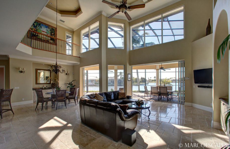 Rental living room at Marco Escapes.