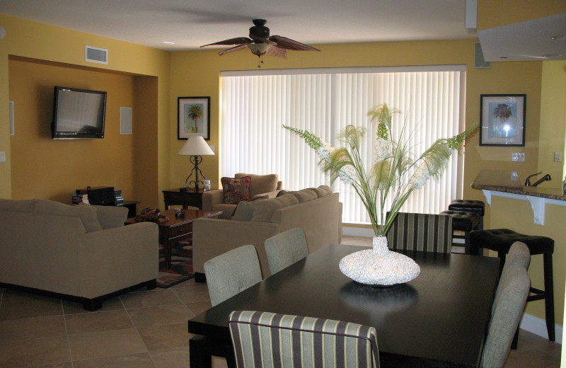 Rental living room at JMC Resort Property Services.