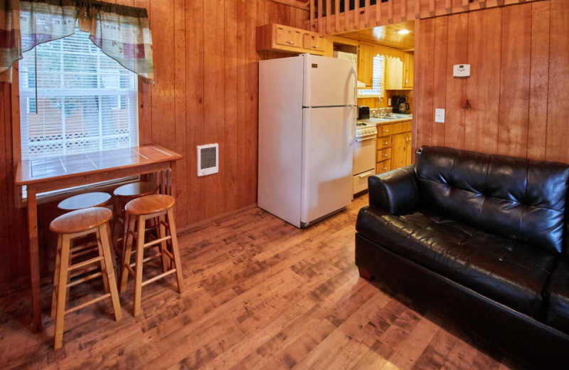 Cabin interior at Lone Star Jellystone.