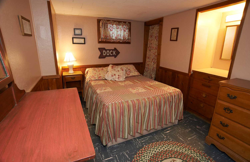 Lodge guest room at Cottage Place on Squam Lake.