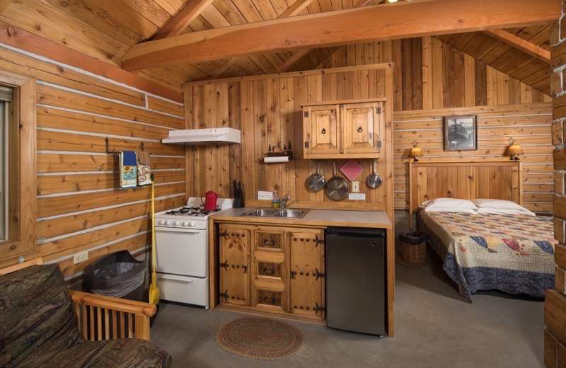 Cabin interior at Stehekin Valley Ranch.