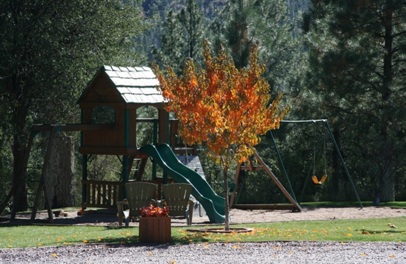 Kid's playground at Cabins on Strawberry Hill.