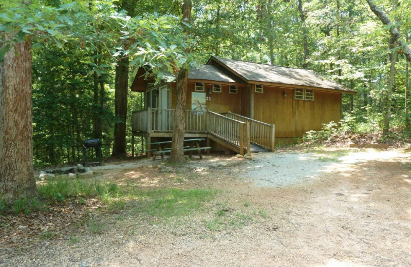 Cabin exterior at Mountain Rest Cabins and Campground.