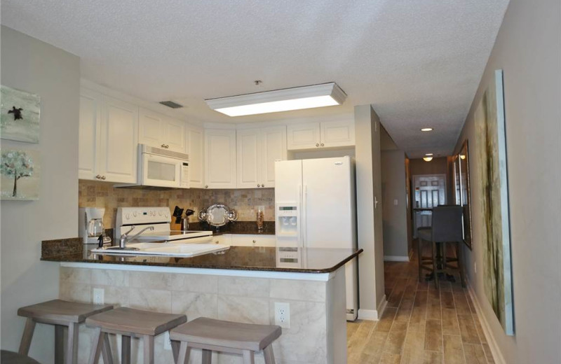 Rental kitchen at Gulf Shores Rentals.