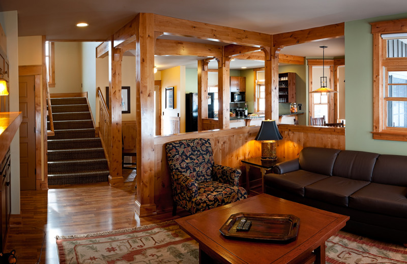 Guest living room at Crystal Mountain Resort.
