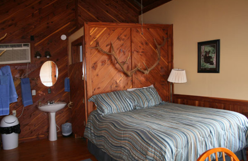 Cabin bedroom at The Exotic Resort Zoo.
