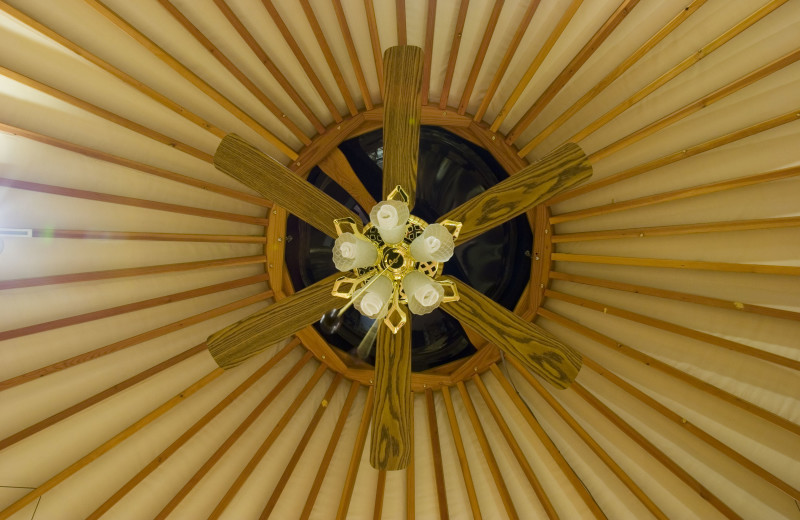 Yurt lighting at Stone Wind Retreat.